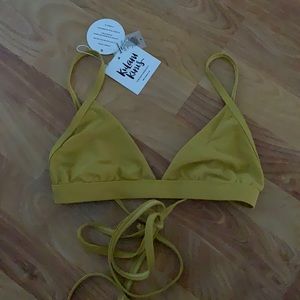 Kulani Kini Triangle Bikini Top Khaki